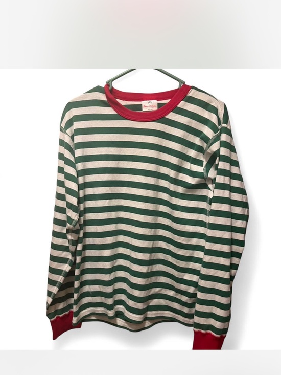 Hanna Andersson Tops - Hanna Andersson Green and White Striped Tee with‎ Red Neckline